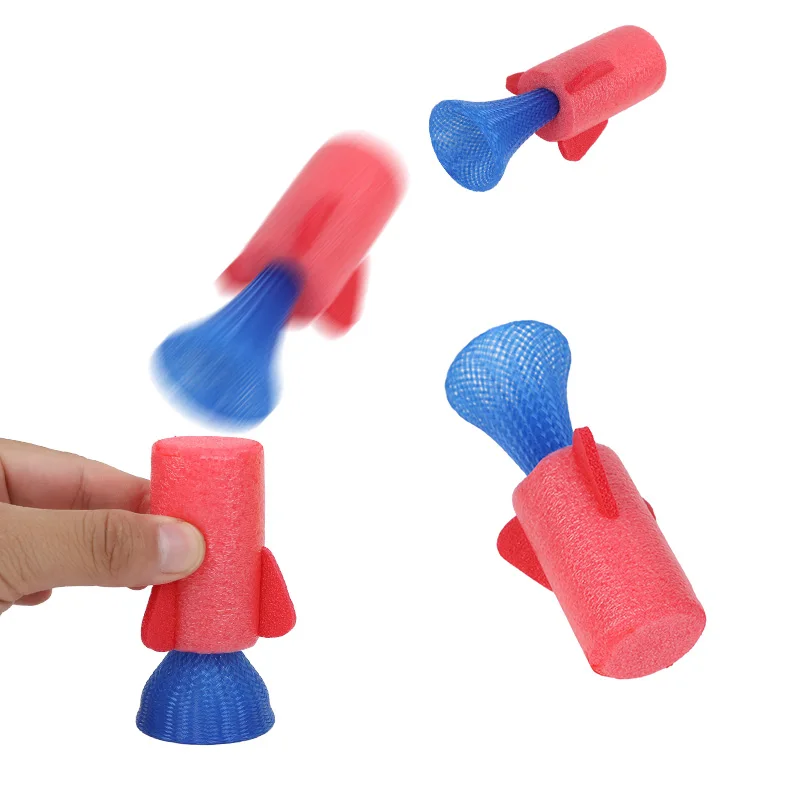10/20Pcs Rocket Launcher Toys Compress Jumping Rocket Kids Birthday Party Favors Pinata Easter Basket Fillers Classroom Prizes