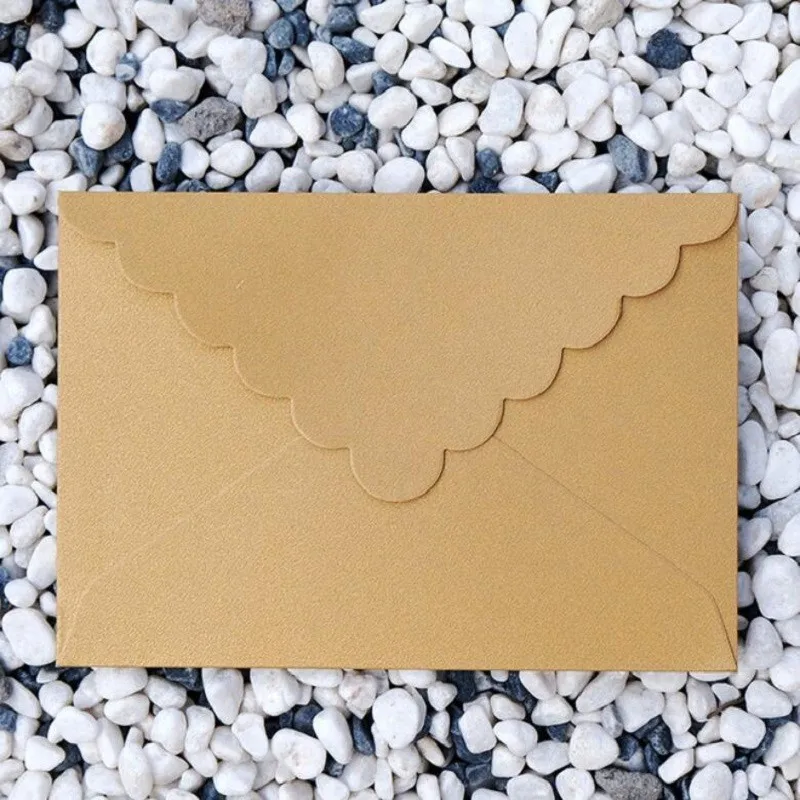 Window Envelopes Kraft Paper Envelopes Mailing Envelopes Mini Envelopes 10Pcs Gift Window Envelope Letter Wavy Pearly Triangle Wedding Invitations Stationary Party ceremony gift 11*16cm