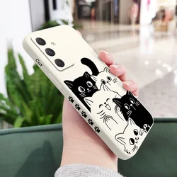 Curious Cat Phone Case - Playful Feline Design - Samsung A05 (White)