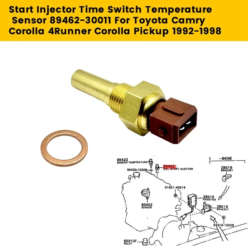 

Car Start Injector Time Switch Temperature Sensor 89462-30011 For Toyota Camry Corolla 4Runner Corolla Pickup 1992-1998 Parts