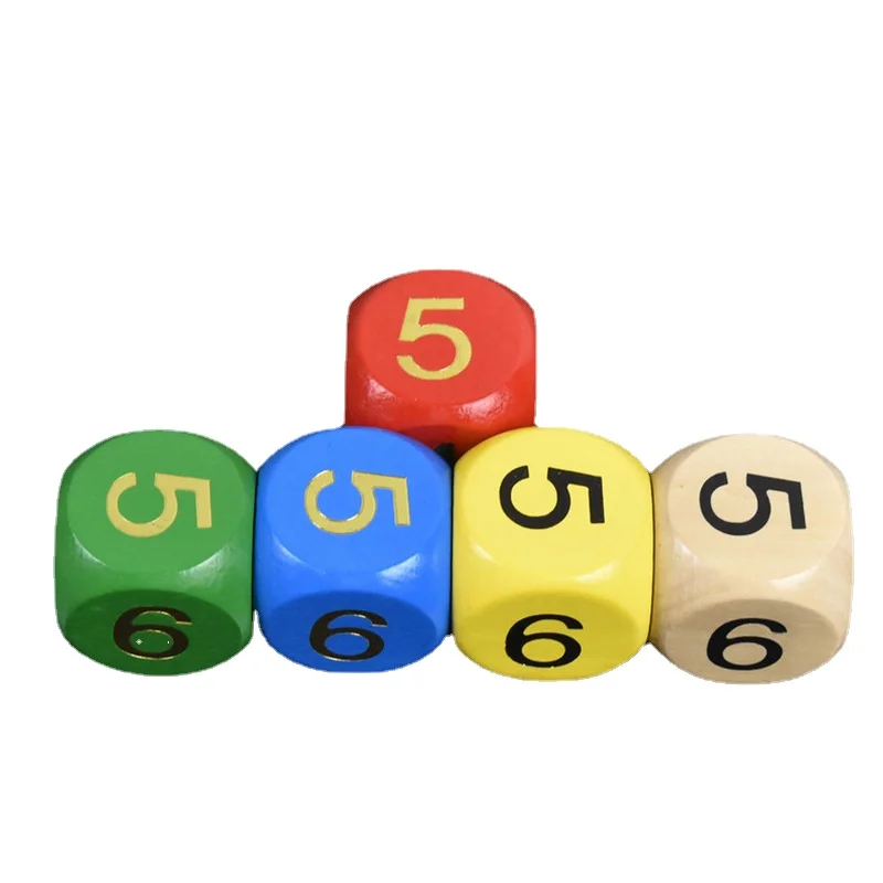 3Cm Solid Wood Numbers Large Wooden Dice Children's Cognitive Aid Game Props Dice 10Pcs/set game dice,dice set