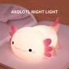 1Axolotl veilleuse pour enfants 2 luminosité Silicone pépinière lampe de couchage Portable USB Rechargeable lampe de chevet pour chambre de bébé 2