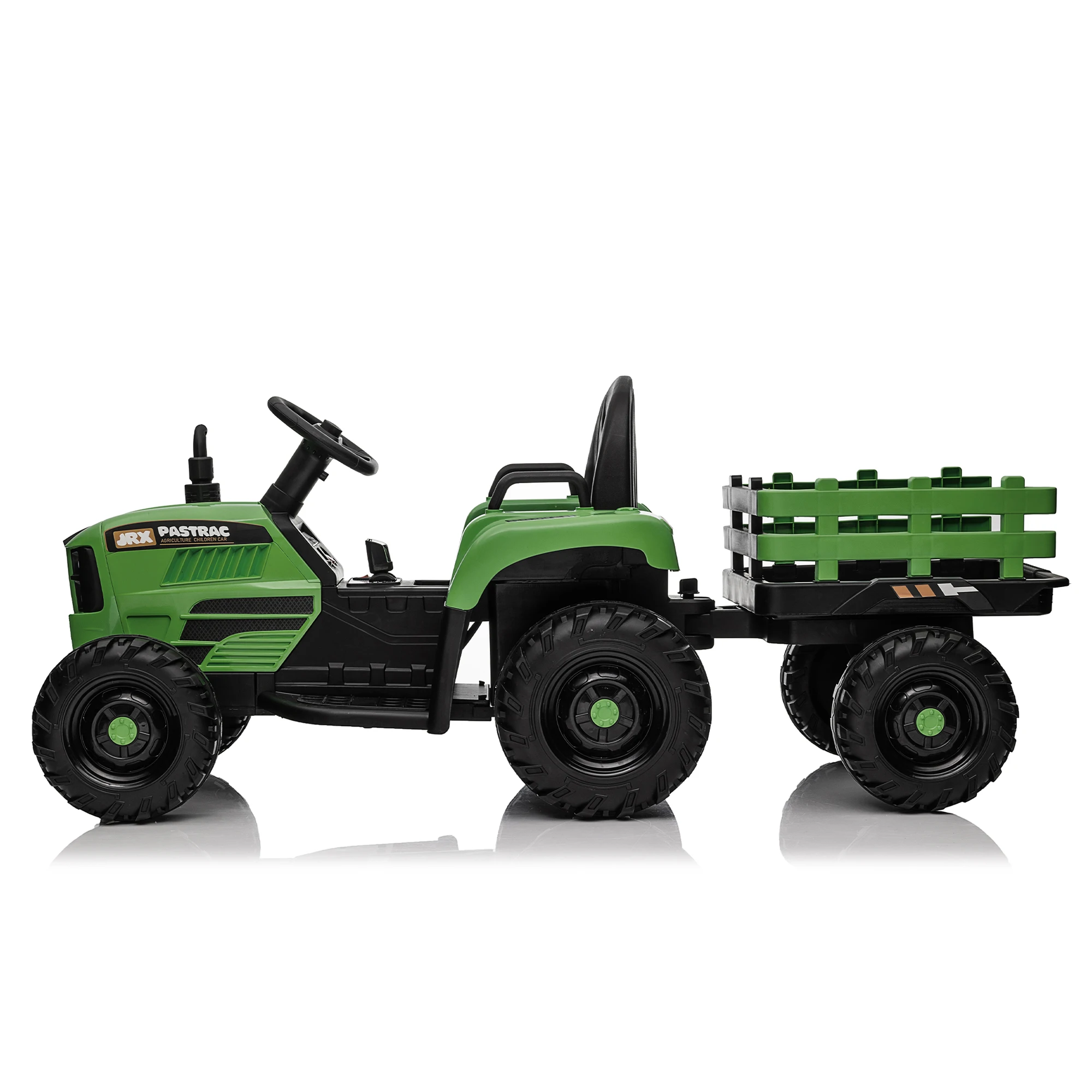 Ride on Tractor with Trailer,24V 400W Powered Electric Tractor Toy w/Remote Control,electric car for kids,Three speed adjustable