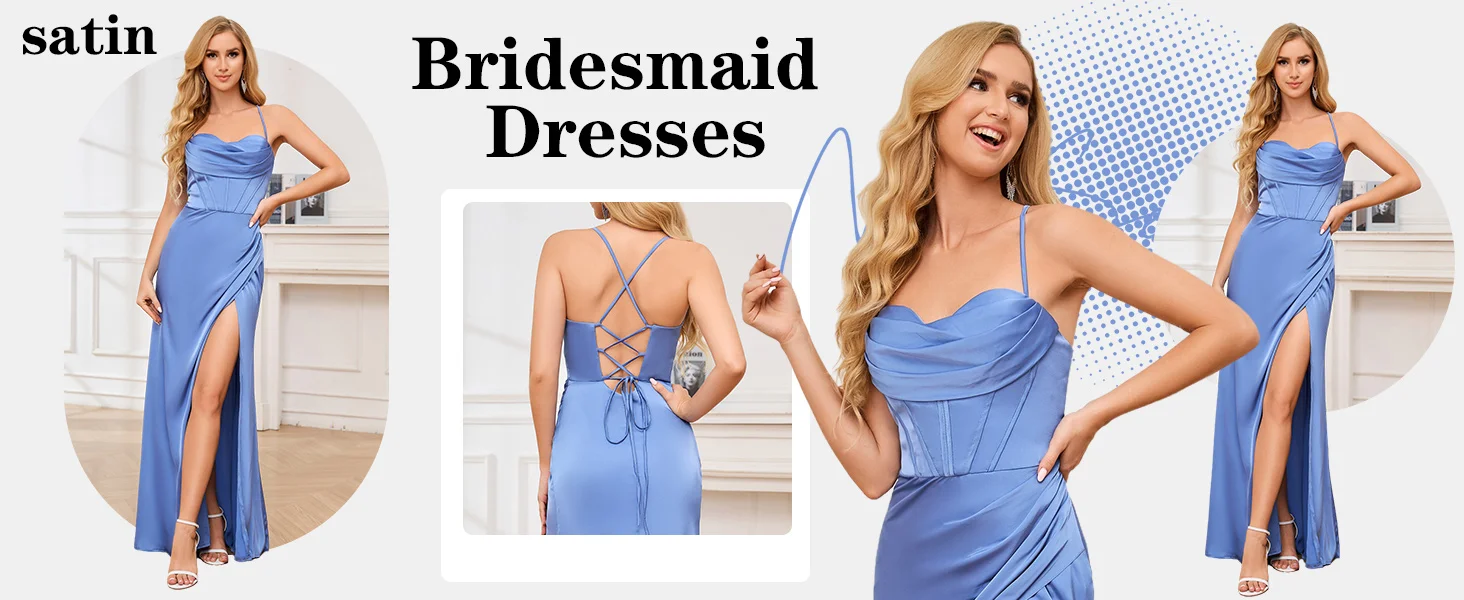 vestidos de dama de honor de satén