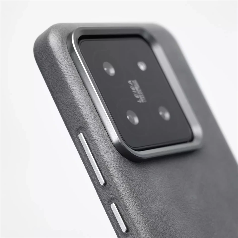 Luxury Business Retro Leather Case with Magnetic Wireless Charging and Alloy Lens Protection - Shockproof Cover