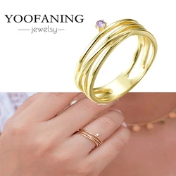Exquisite 18K Gold - Plated Amethyst Ring for Luxurious Women's Fashion (Silver)