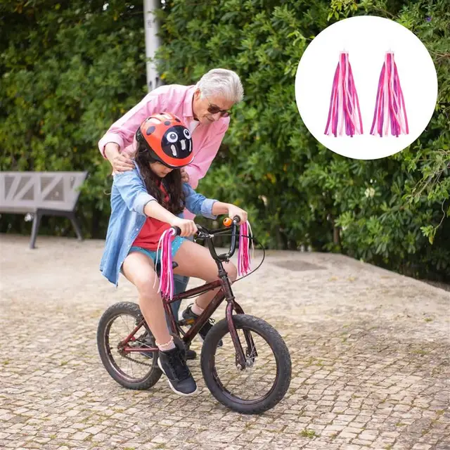 1 Pair of Children Bike Streamers Kids Bike Handlebar Ribbons Decorative Bike Streamers Bike Supplies 4