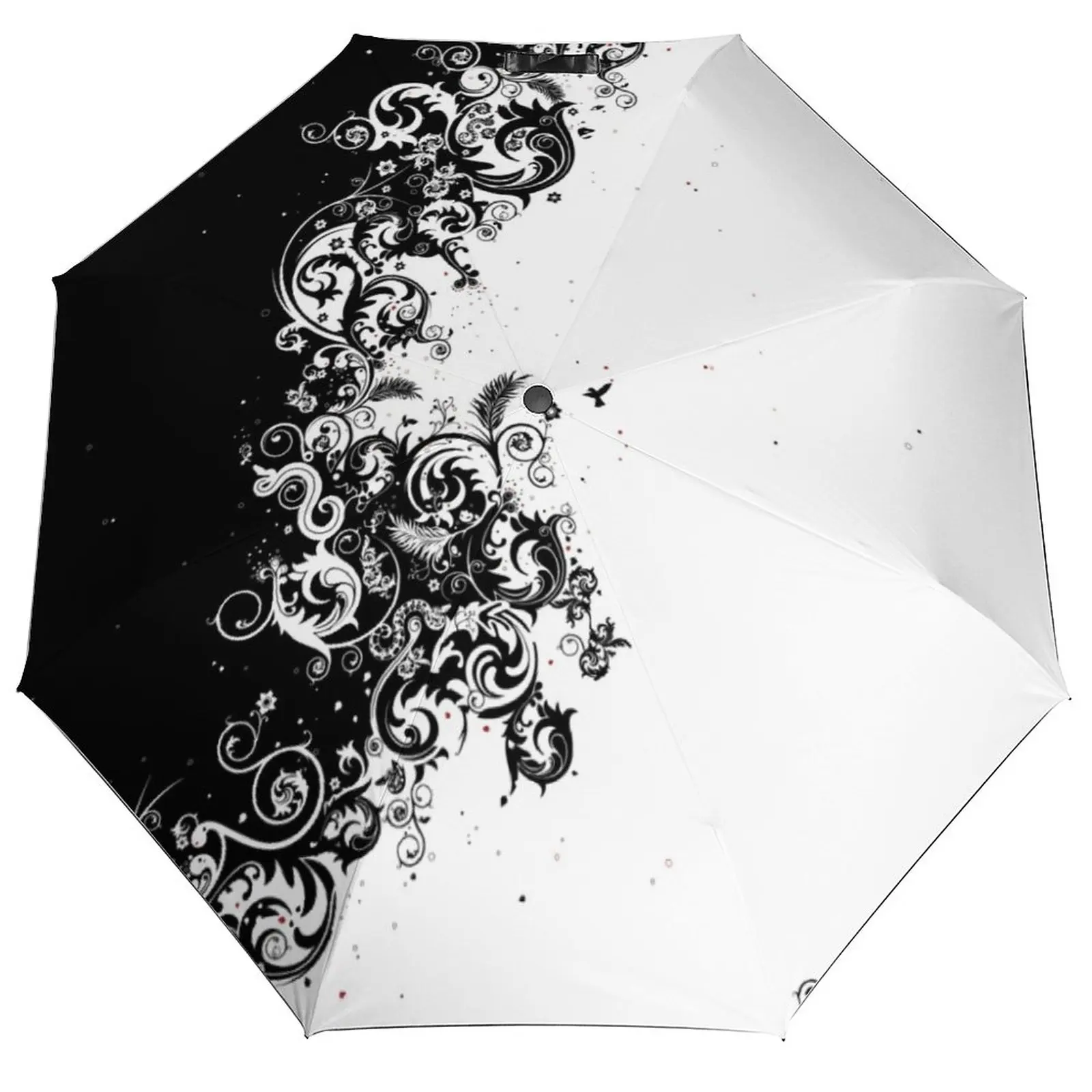 

Artistic Graffiti Printed Umbrella Rain Women Automatic Umbrella Three Folding Sun Protection Umbrella Male Portable Parasol