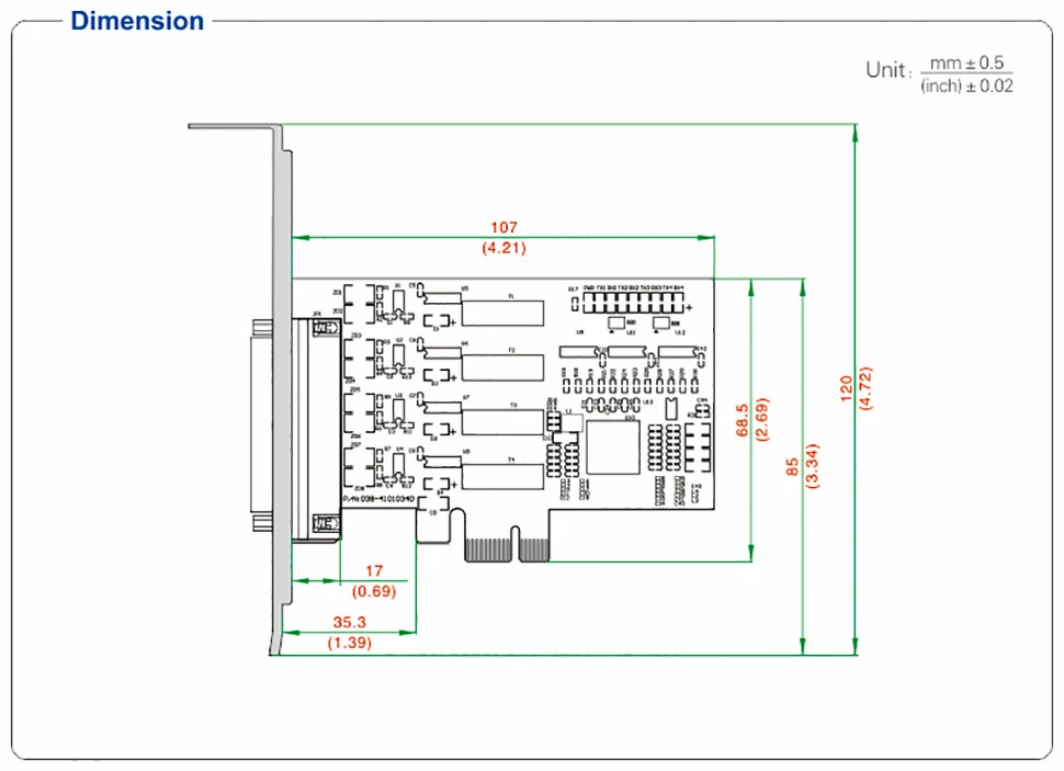 UOTEK Industrial PCI-E to RS-485 RS-422 Serial Card PCIE to RS485 RS422 4 Port High Speed Converter Optical Isolation 4U UT-794I