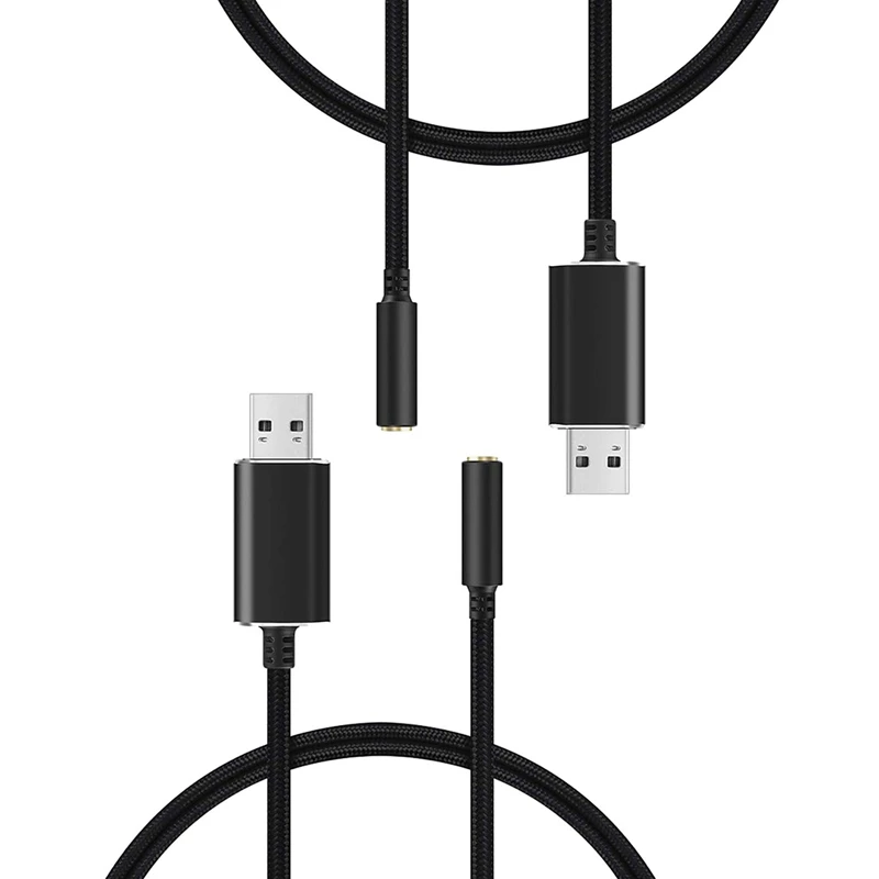 

Аудиоадаптер с 2 USB на 3,5 мм разъемами для наушников и микрофона с 3,5 мм комбинированным стереоконвертером Aux для гарнитуры Mac PS4 PC