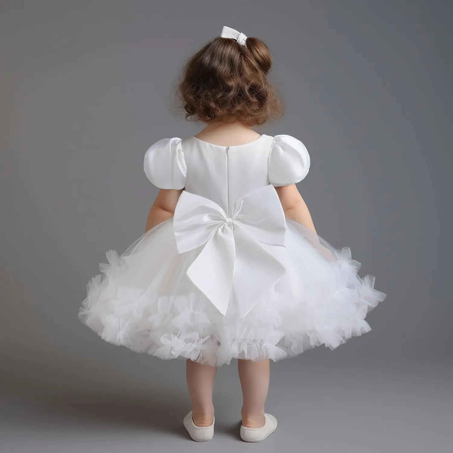 여자를위한 소녀 드레스 파티 드레스 1 세 생일 공주 드레스 여름 푹신한 소매 Christening 가운 의류