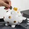Ceramic Crown Pig Piggy Bank Golden Dot Cartoon Pig Coin Money Bank Home Bookshelf Desktop Decoration Coin Bank 1