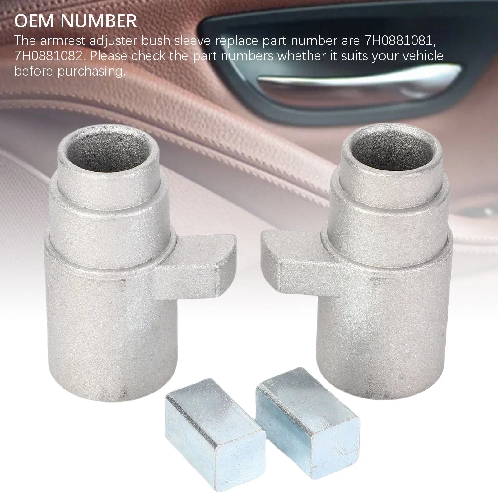 7H0881081 Left Right Armrest Adjustment Sleeve Socket  Fit Enhanced Stability for MPV Replacement for T5 T6 2003 - 2010