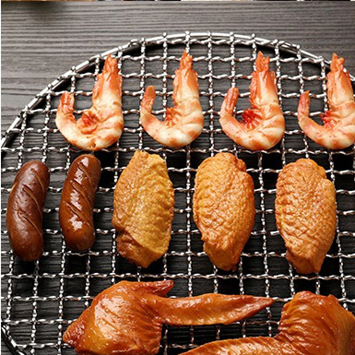 Zymjzbetic Barbecuenet BBQ Grill Mesh 304 Roestvrij Staal Ronde BBQ Grill Wire Mesh Thuis Gebraden Netten Spek Grill Tool Ijzer Netto Non-stick Barbecue Accessoires Mat Grid (24,5 cm