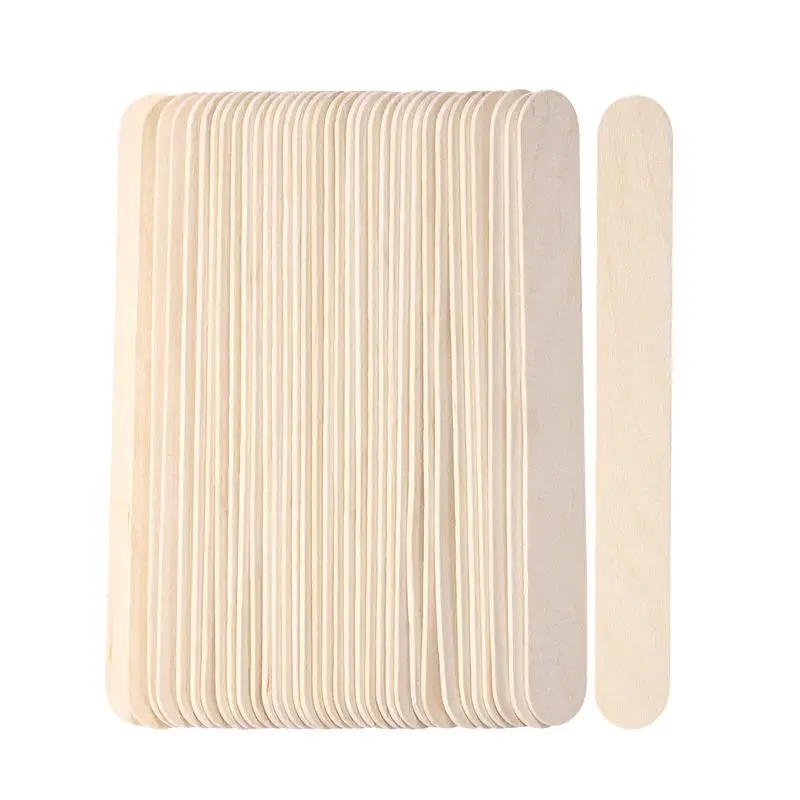 50pcs Hair Removal Spatulas Hair Shaving Wooden Sticks Waxing