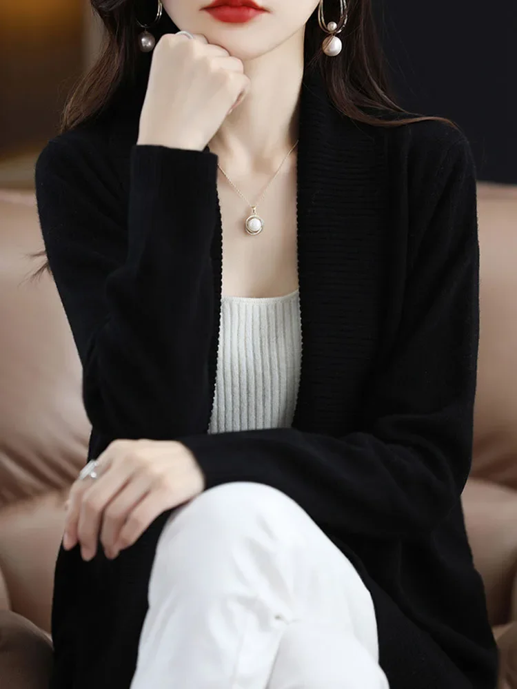 여성용 V넥 니트 스웨터, 한국 패션, 가디건, 스웨터, 스웨터, Invierno 2023, G403