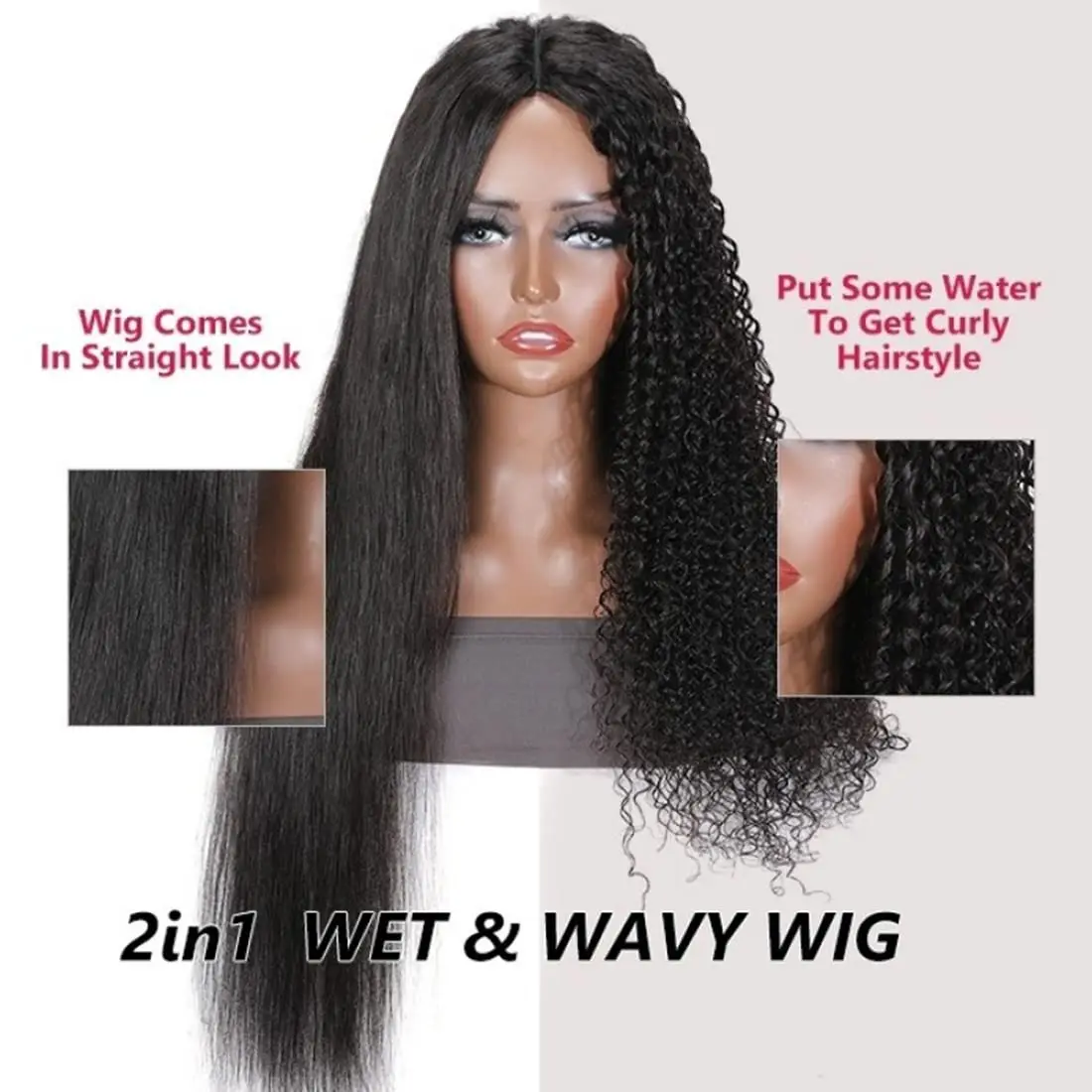2-In-1 Straight To Water Wave Glueless 100% Human Hair Wig Dream Curl 13x4 Full HD Lace Frontal Glueless Wigs With Drawstring 2