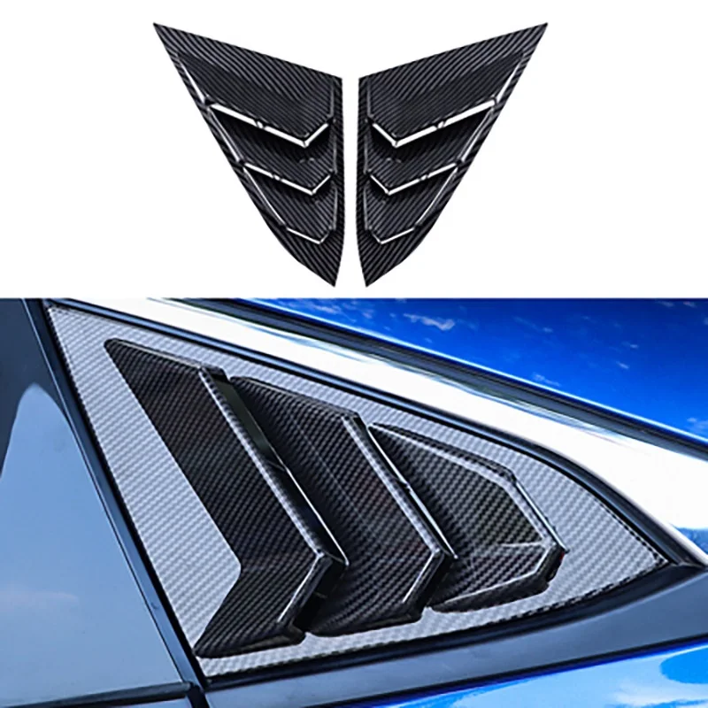 

For Honda Civic 10th Gen 2016-2020 Sedan Rear Side Window Louvers Air Vent Scoop Shades Cover Trim Blinds Carbon Car Accessories