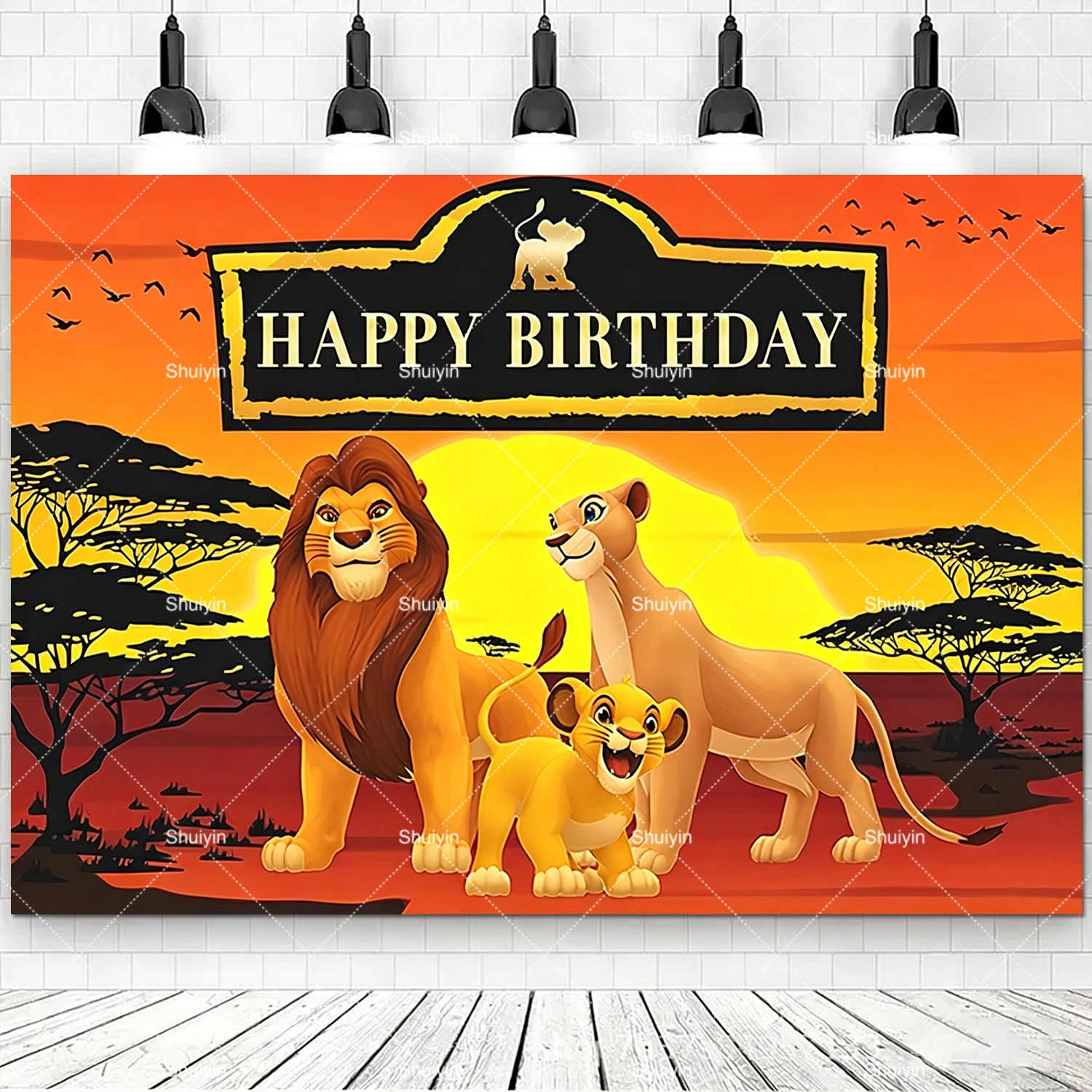 Lion King Cartoon Party Decoration Banner for Children's Birthday & Baby Baptism