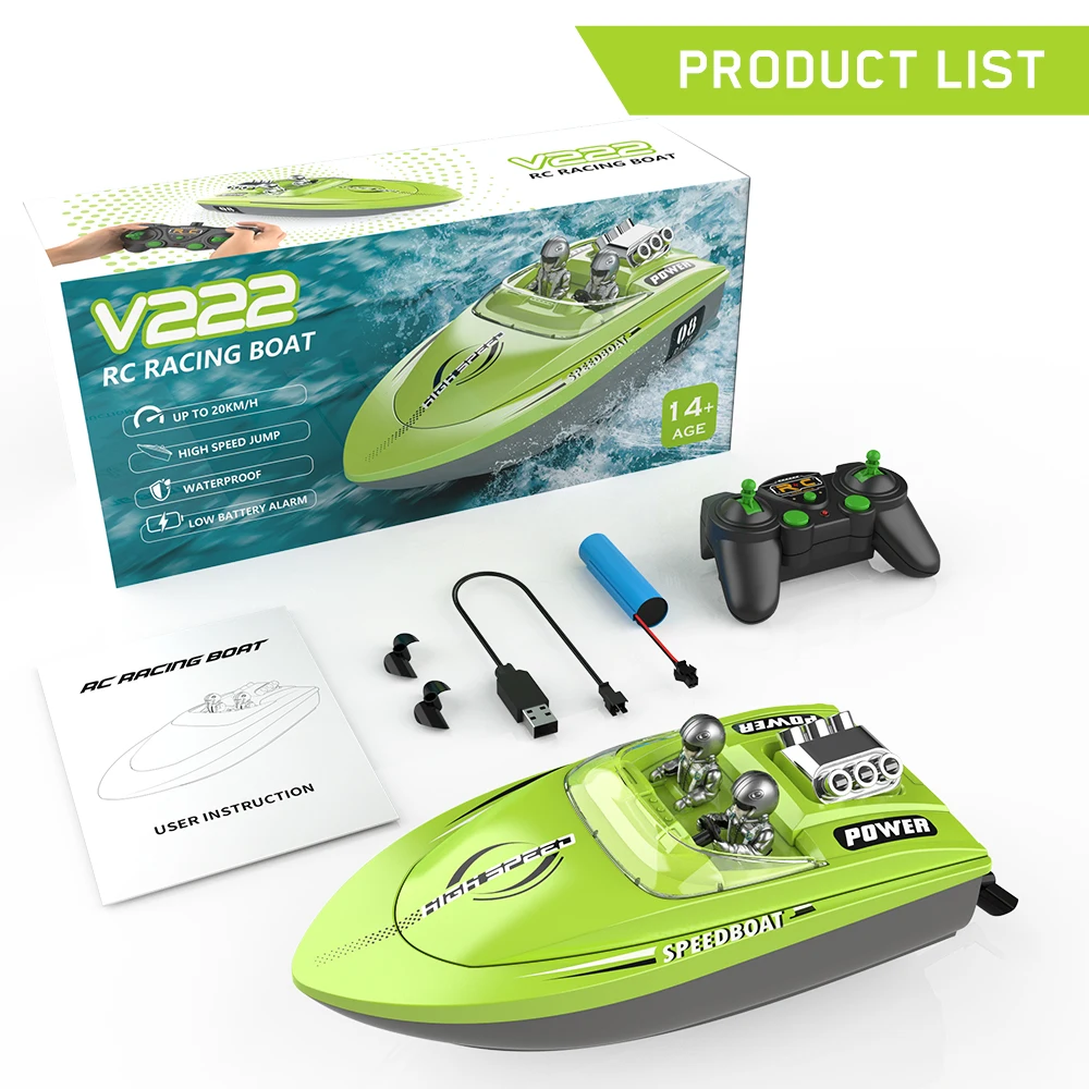 20KM High Speed Flytec V222 RC Speedboat Electric Water Waterproof