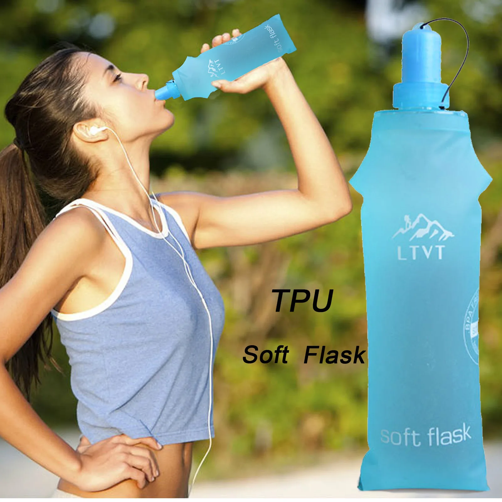 Flexible Water Bottle Foldable Travel Water Bag Portable Sports Travel Bottles For Profession Sports And Daily Life For