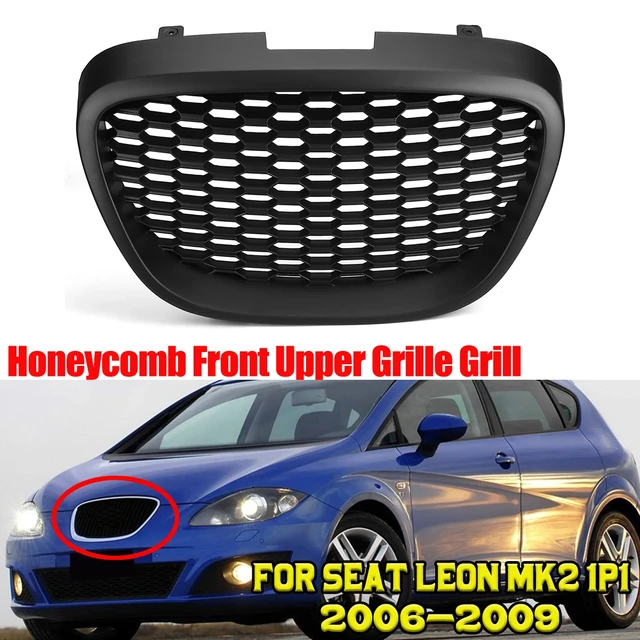 Front Hood Grill For SEAT LEON MK2 1P1 2006-2009 Black Front