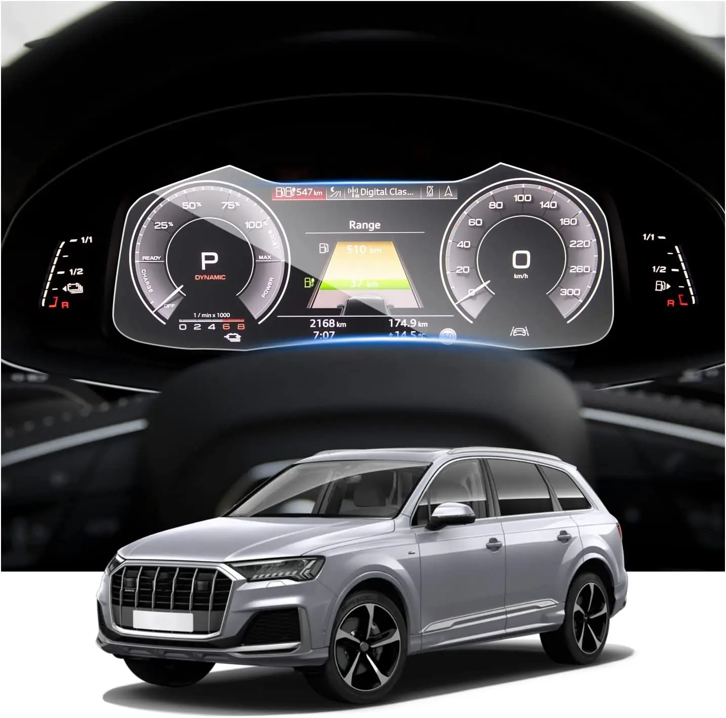 

Защитная пленка из закаленного стекла пленка против царапин для Audi A6 A7 Q7 Q8 2020- 2023, автомобильная интерьерная приборная панель