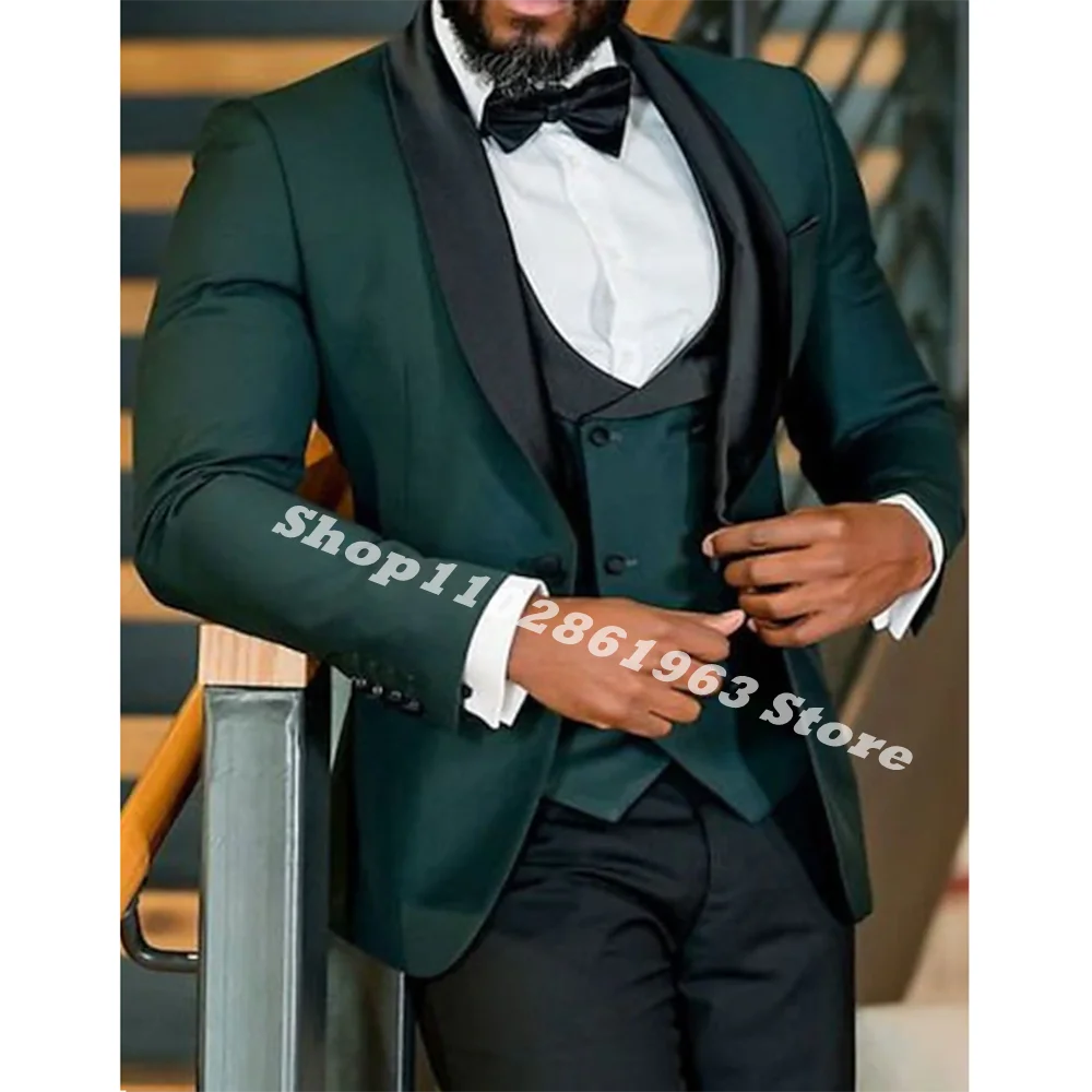 2024 Latest Design Men Suit Slim Fit Formal Groom Male Tuexdo For Wedding Business 3 Pieces Suit Blazer+Vest+Pants Costume Homme
