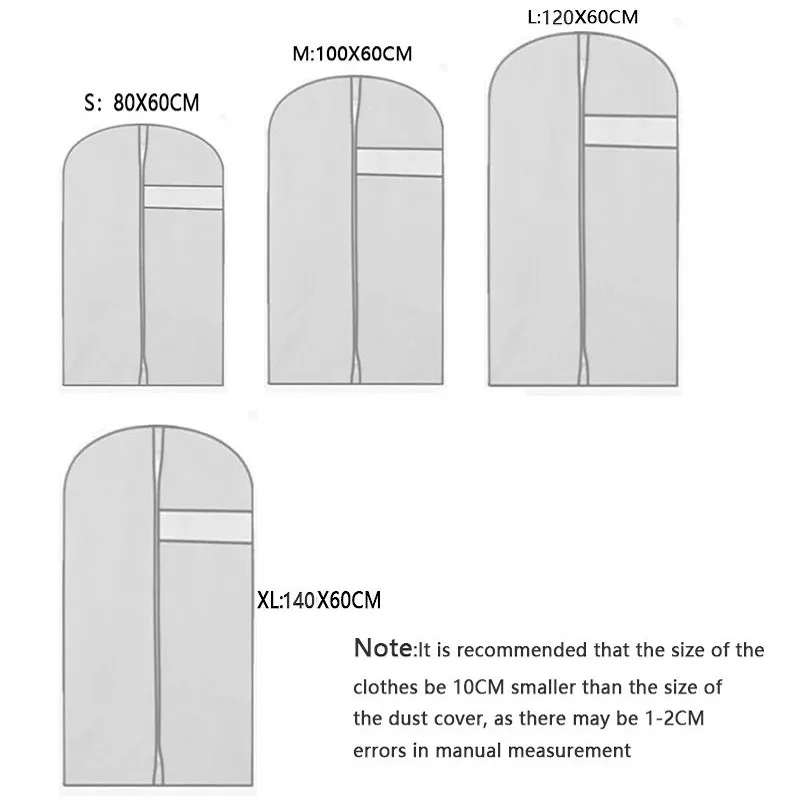 Dustproof Clothing Covers Waterproof Coat Suit Dress Protector Hanging Clothes Dust Cover Garment Bags Closet Organizer 6