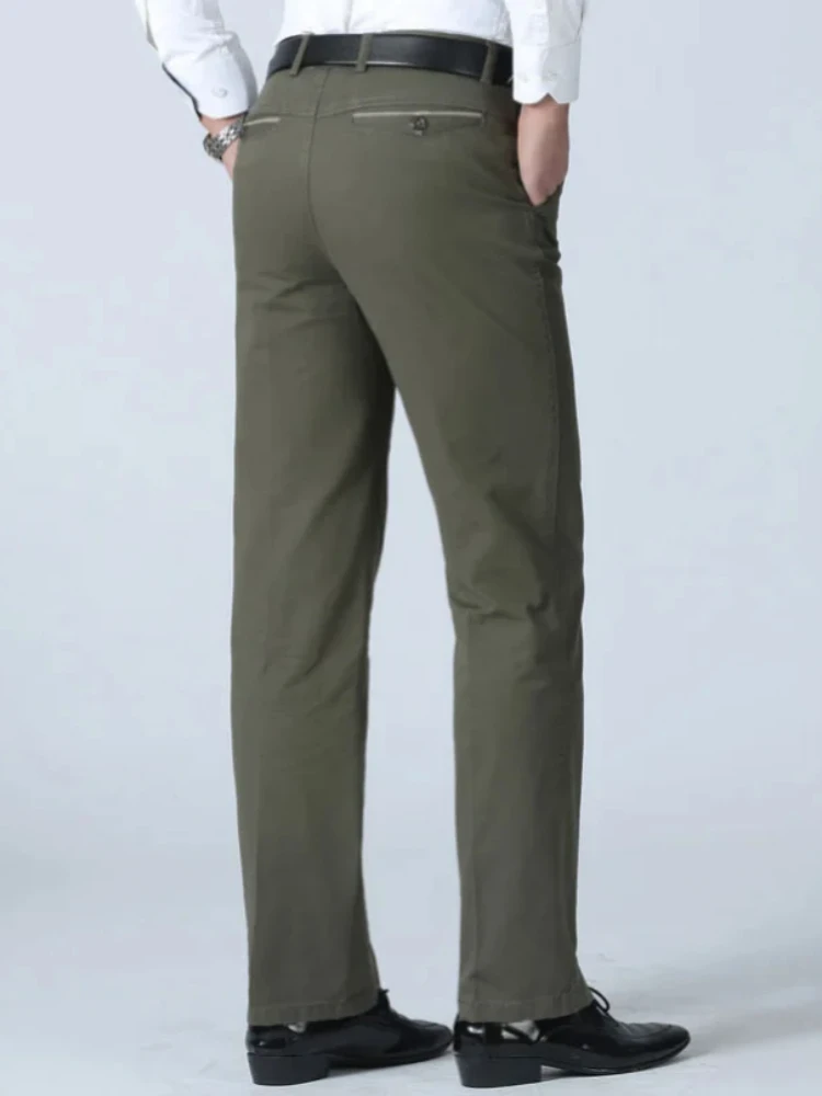 100% Cotton Summer Thin Suit Pants Mens Casual Autumn Thick Classic Business Fashion Stretch Trousers Male Brand Clothes KOACUS 2
