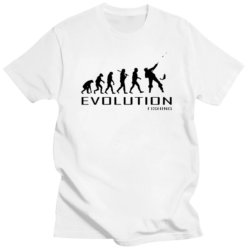 

Мужские футболки с круглым вырезом, футболки с графическим рисунком, футболка с изображением эволюции рыбалки, забавная футболка, футболка для оленя, рыбы, карпа, отца, рыбалки PT2