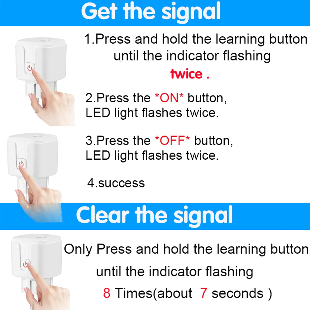 433 MHz Wireless Remote Control Smart Socket Plug