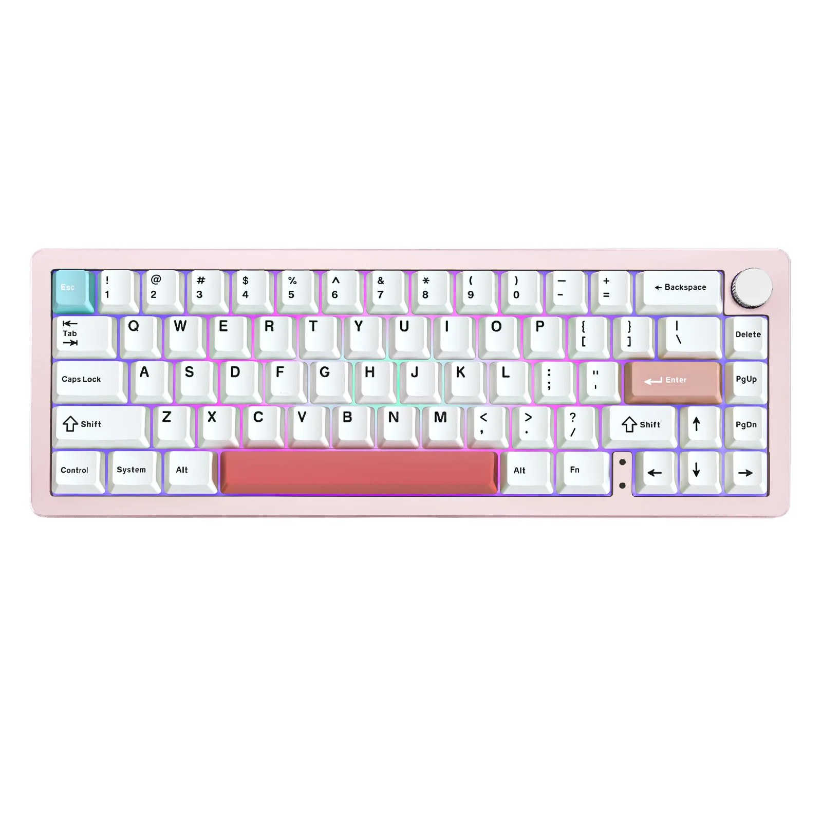 メカニカルキーボードYUNZII-AL66シルバー,アルミニウムノブ 