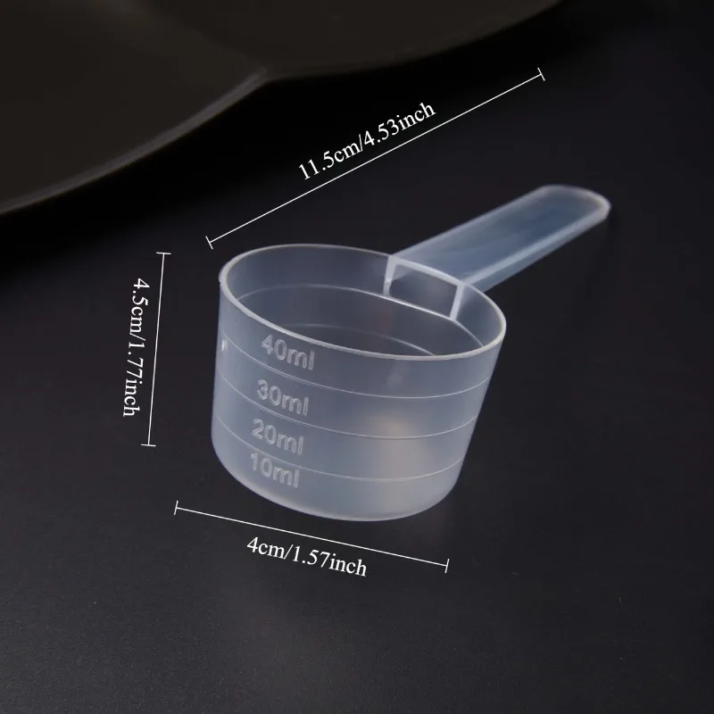Measuring Cup with Handle and Scale - 4pcs, Durable Liquid Measuring Scoop for Laundry Powder,Baking Tools - Clear