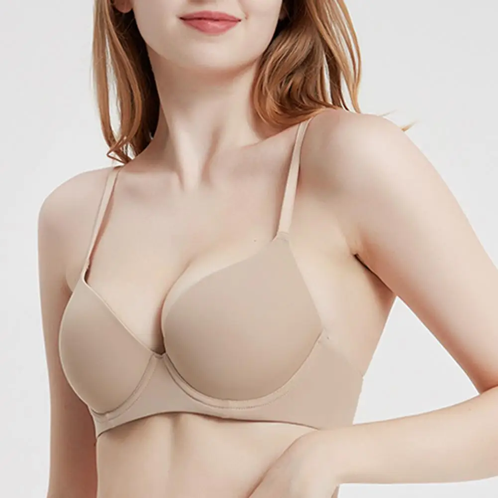 

Brassiere Soft Breathable Women's Push Up Bra with Adjustable Straps Back Closure Padded Anti-snagging Gathering Wired Design 3d