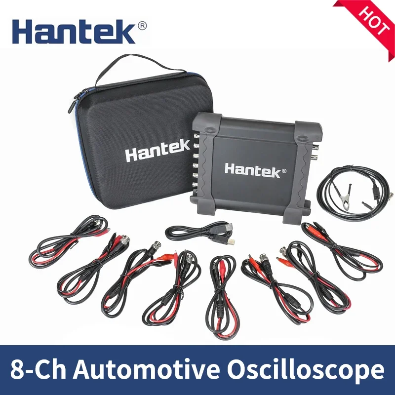 8-Channels Automotive Oscilloscope Hantek 1008C + 20 times attenuator HT201 + Current probe CC65 + current clamp USB virtual digital oscilloscope