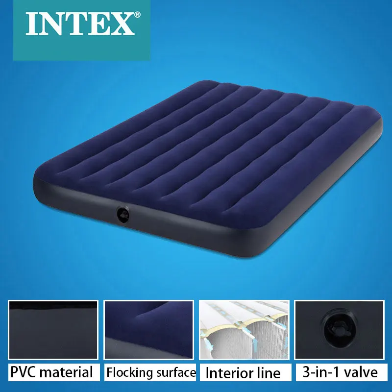Inflatable Bed Home Outdoor Single and Double Air Mattress Increase Thick Blue Folding Convenient Mattress Multifunction Beds