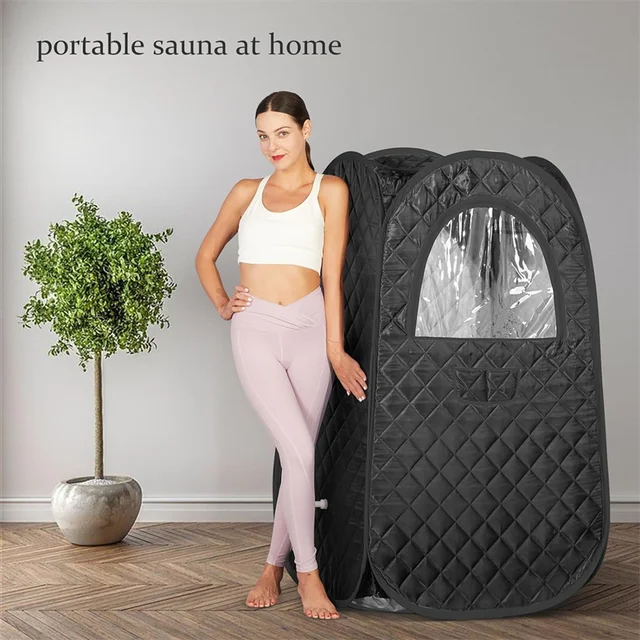 Personal Portable Steam Sauna Tent – Full-Size Pentagon Design For Home Spa, 1500W Steamer, Remote Control, Chair & Mat Included