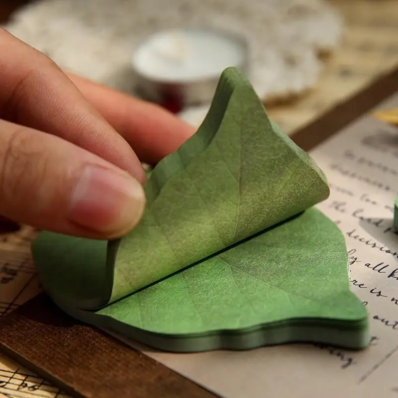 Charming Leaf-Shaped Sticky Notes Set for Office, School, and DIY Decor