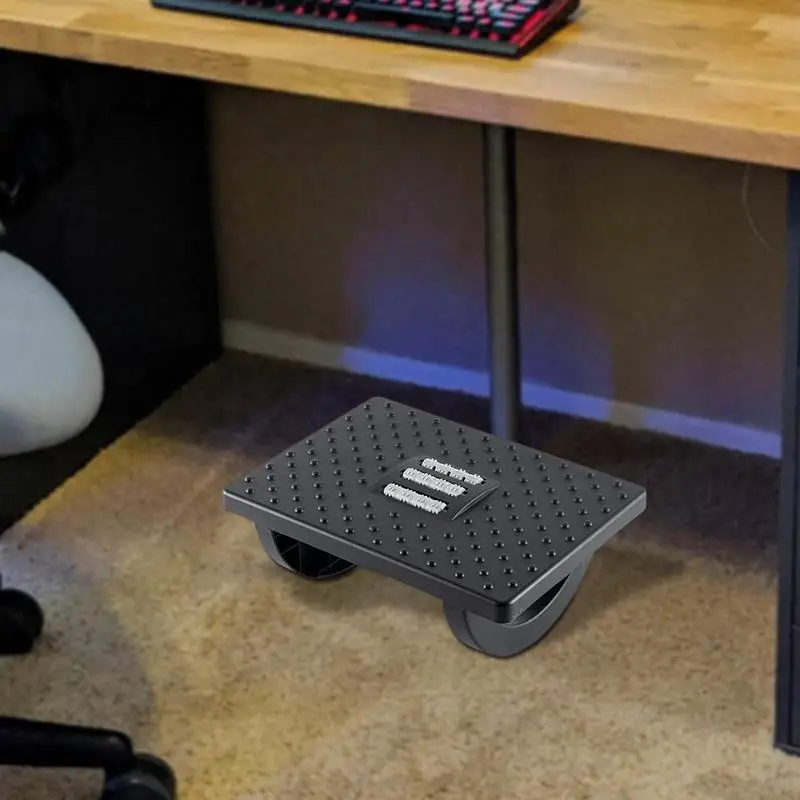 Foot Stool Portability Under Desk Ergonomic with Massage Rollers Home Office Work