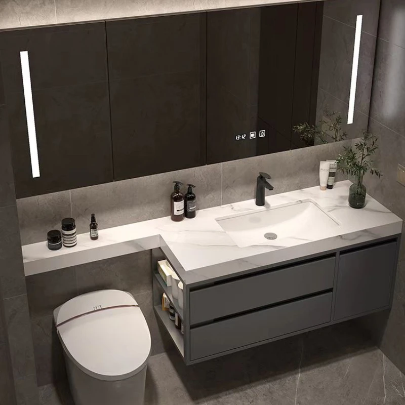 

Seamless connection of rock and board, ceramic basin, bathroom cabinet, extended toilet, bathroom, washbasin,