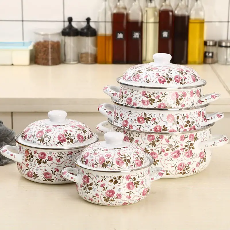 SaucepanSoupPotsPorcelainEnameledThickenKitchenAccessoriesGas