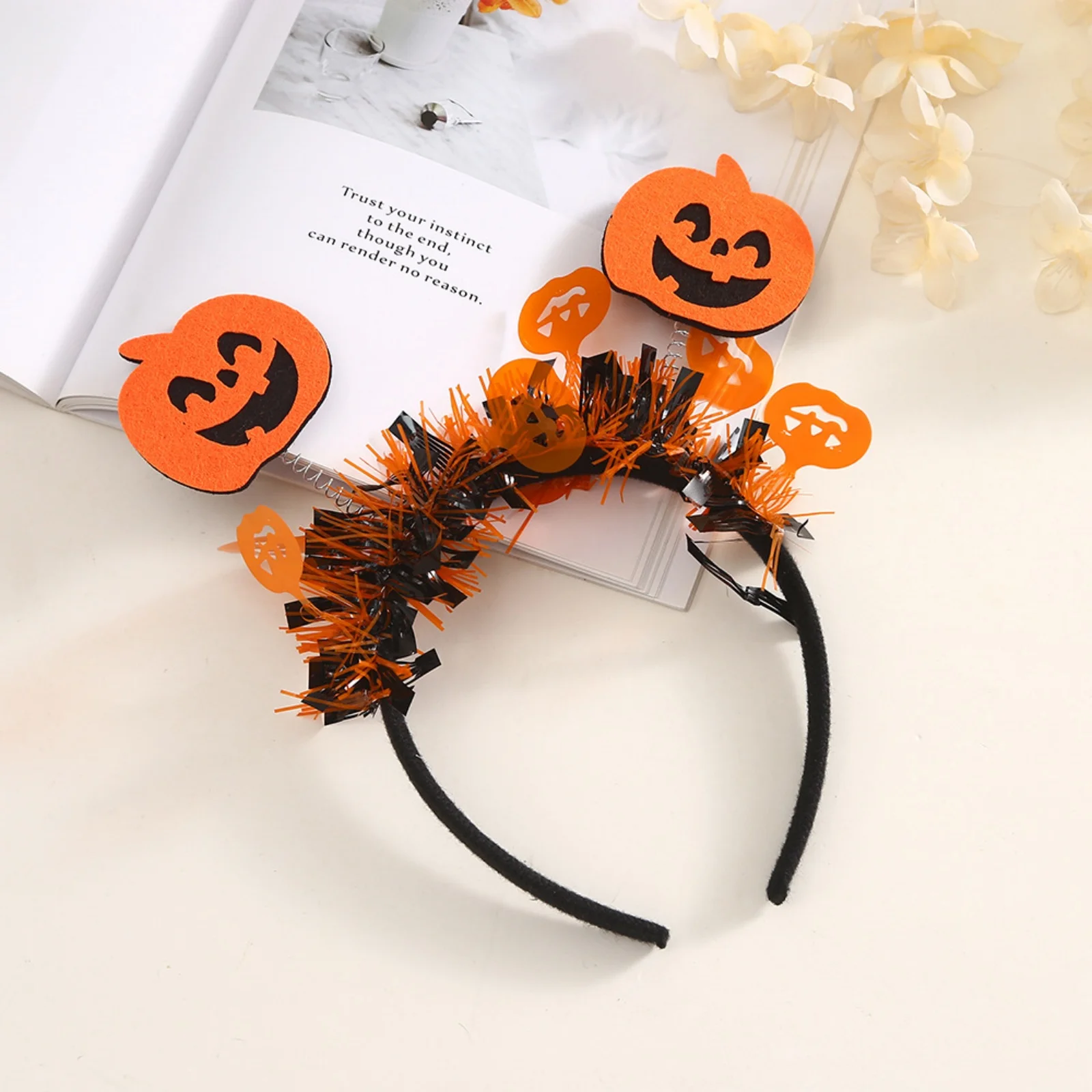 1PC Halloween Pumpkin Headband, Spooky Hair Accessory for Party, Cute Headwear for Halloween Celebration