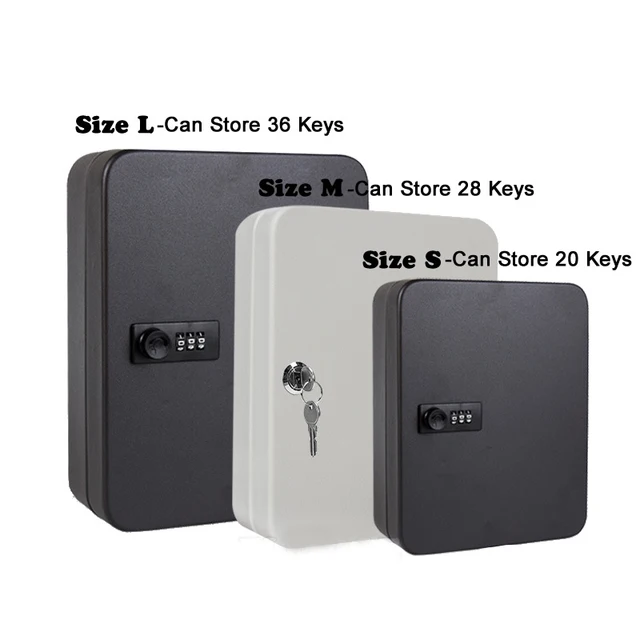 Password Multi Key Lock Box Keys Safe Storage Box Lock Spare Car Keys Organizer Box For Home Office Factory Store Use 3