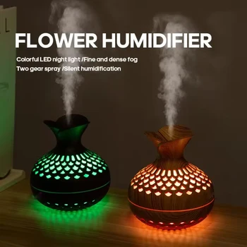 Wood Grain Humidifier 300ml USB Aroma Diffuser Atomizer USB Household Humidifier Hydrating Instrument Desktop Humidifier 1