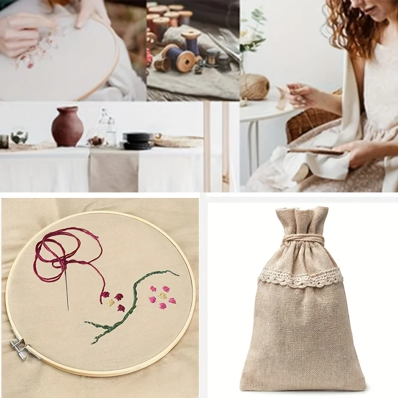 1.5-meter-wide solid-color natural linen fabric - clothing fabric for DIY handcrafting, home decoration, sofa curtain fabric - 5