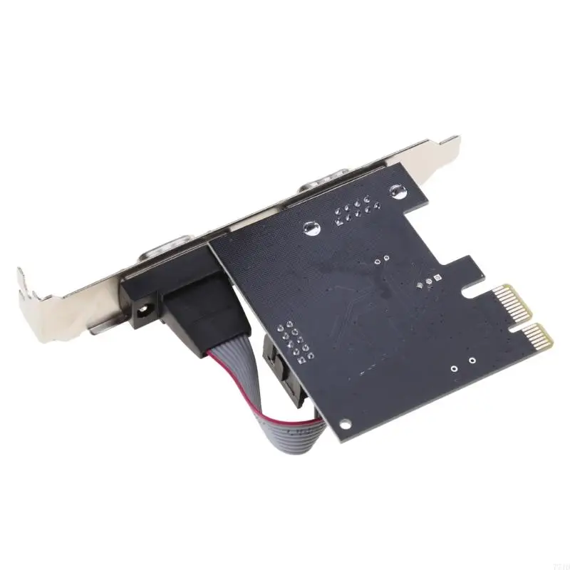 77JD PCI-E to Dual Serial Combo Card RS232 PCI for Express PCIe Adapter Card Dual Way DB9pin 25Mbps AX99100 Chip Fast Stable