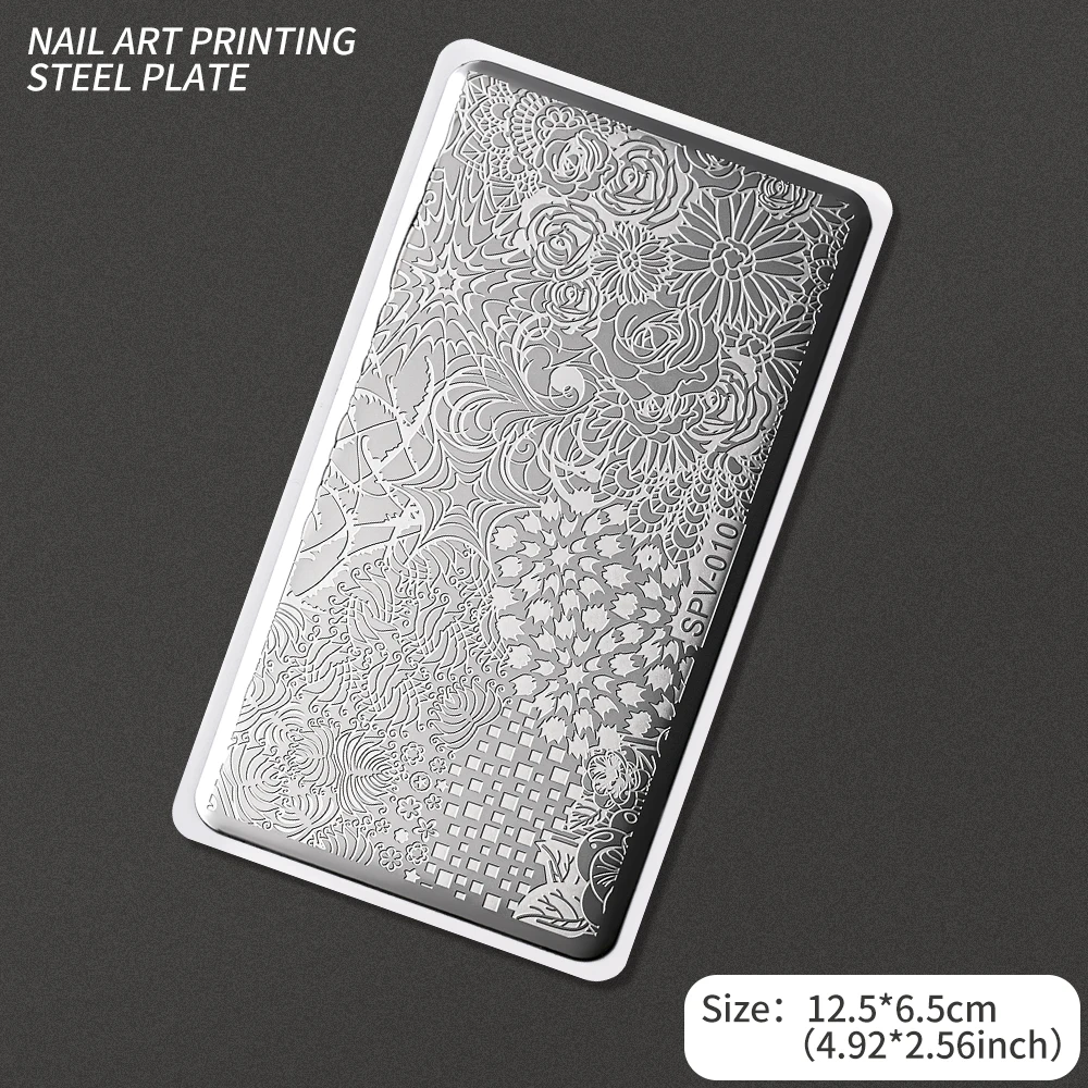 1Pc 잎 꽃 네일 스탬프 플레이트 잎 꽃 이미지 네일 아트 스탬프 템플릿 폴란드어 인쇄 스텐실 매니큐어 도구