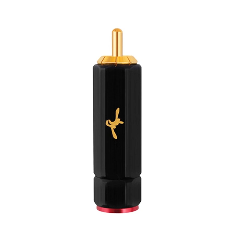 

YYTCG Pure Copper Gold Plated RCA Plug Self Locking Lotus Terminal Soldering Free Heating Wire DIY Audio Connector