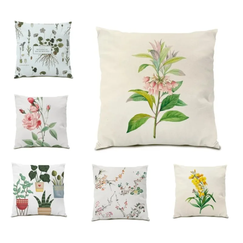 

Simple Double Side Leaves Printed Pillowcase Cojines 45x45 Tropical Palm Trees Cushion Cover Home Decor Pillow Cover F2247